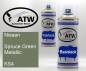 Preview: Nissan, Spruce Green Metallic, KS4: 400ml Sprühdose + 400ml Klarlack - Set, von ATW Autoteile West.